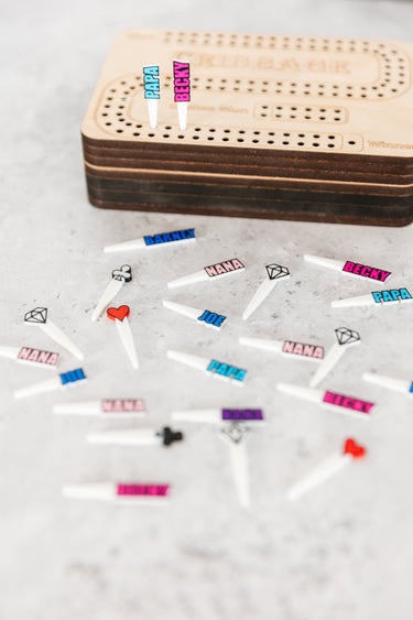 Personalized Custom Cribbage Board Pegs Beloved & Bespoke